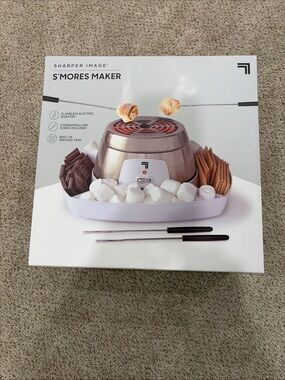 Sharper Image S'mores Maker in Silver and White with Black Fork Handles